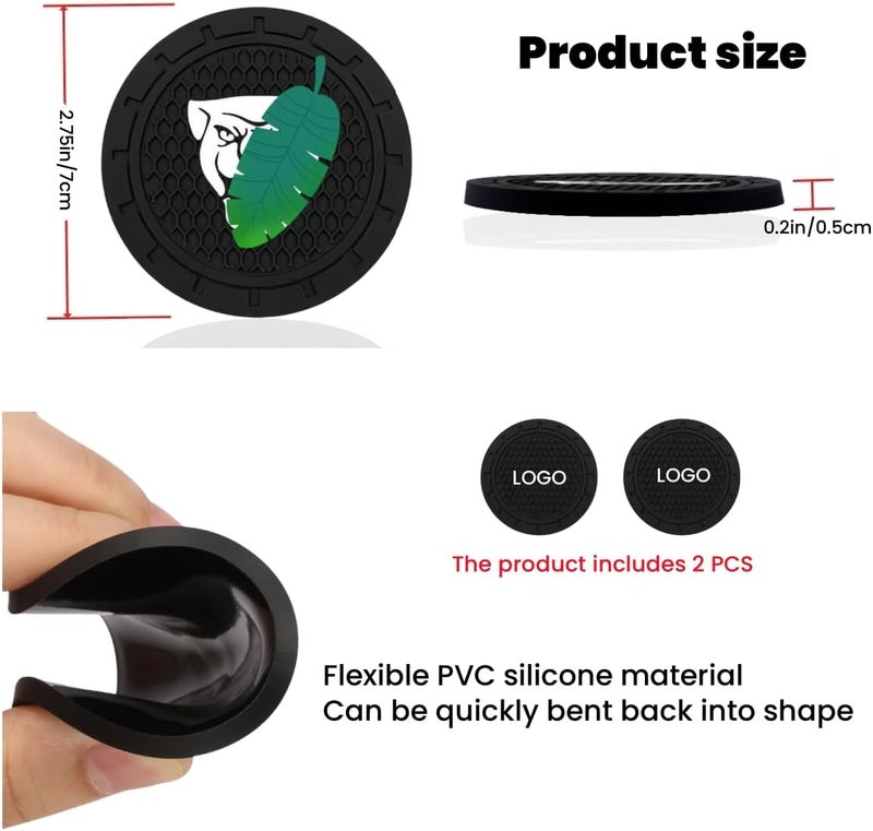 JULOPO 2 Pcs Black car Cup Holder Coaster Compatible with Jaguar XE XEL XF XFL XJ F-PACE F-Type 2.75 Inch Silicone Anti-Slip Fashion car Interior Accessories - Image 2